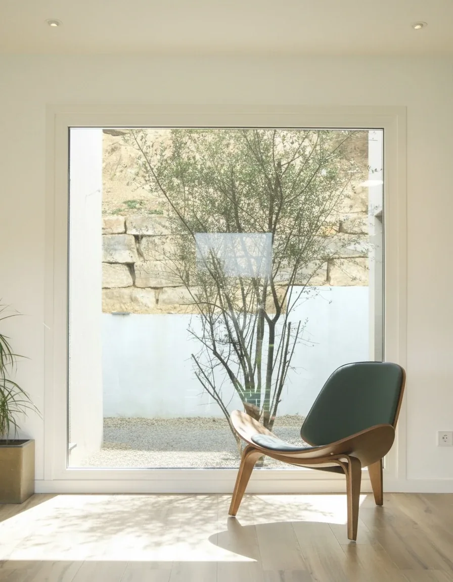 Rincón junto a la ventana del patio interior, vivienda Calobra, Sant Quirze del Vallès